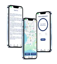 Mockup de l'application Régul'Park affichant les fonctionnalités principales.